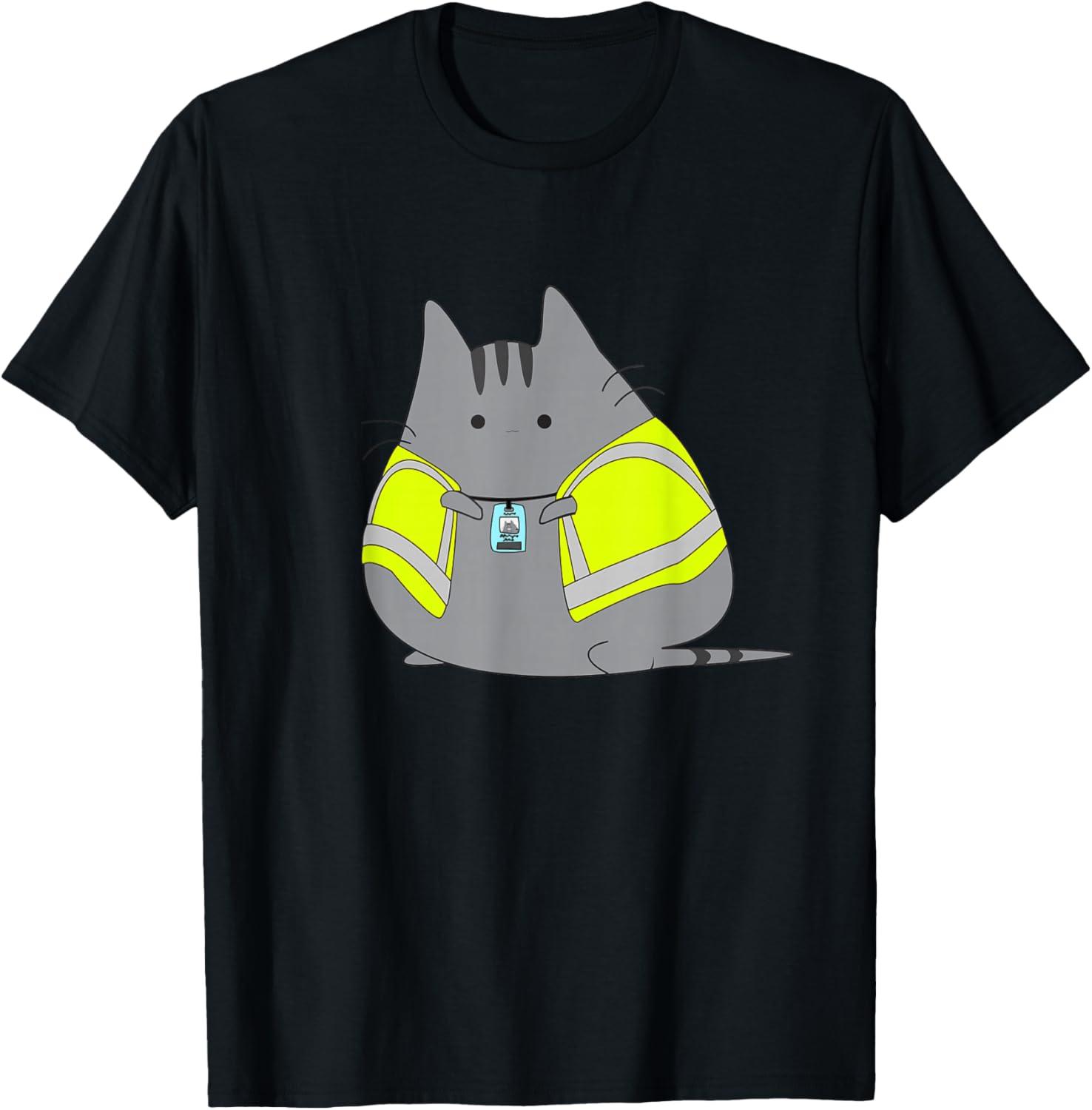 Chubby Kitten Wearing Safety Vest Funny